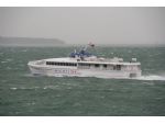 The Solent can be quite bumpy. Wight Ryder II in a Force 8 gale in October 2009